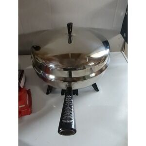 Farberware Electric 12 inch Fry Pan 310-A Stainless Steel Dome Lid